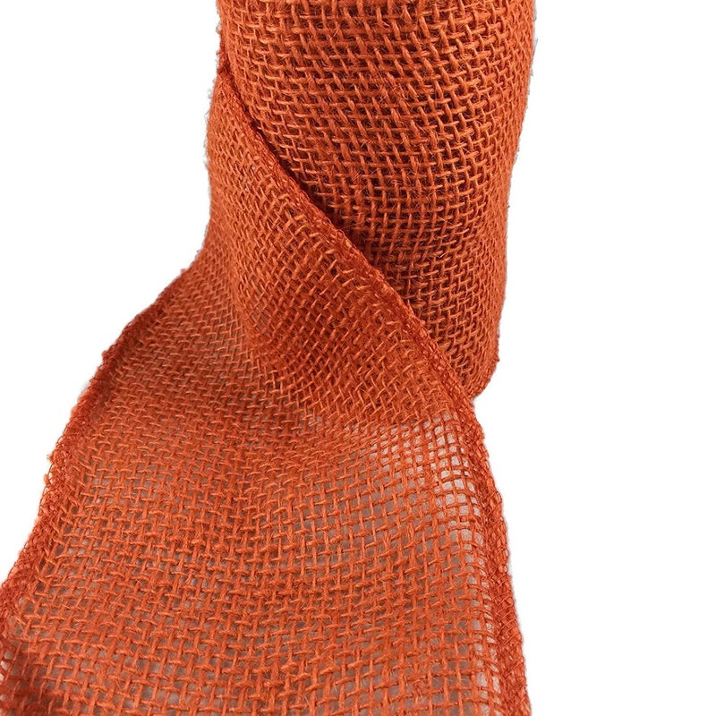 Hobby Lobby Orange Burlap Craft Ribbon Roll 5.5 in X 15 Ft - Image 2